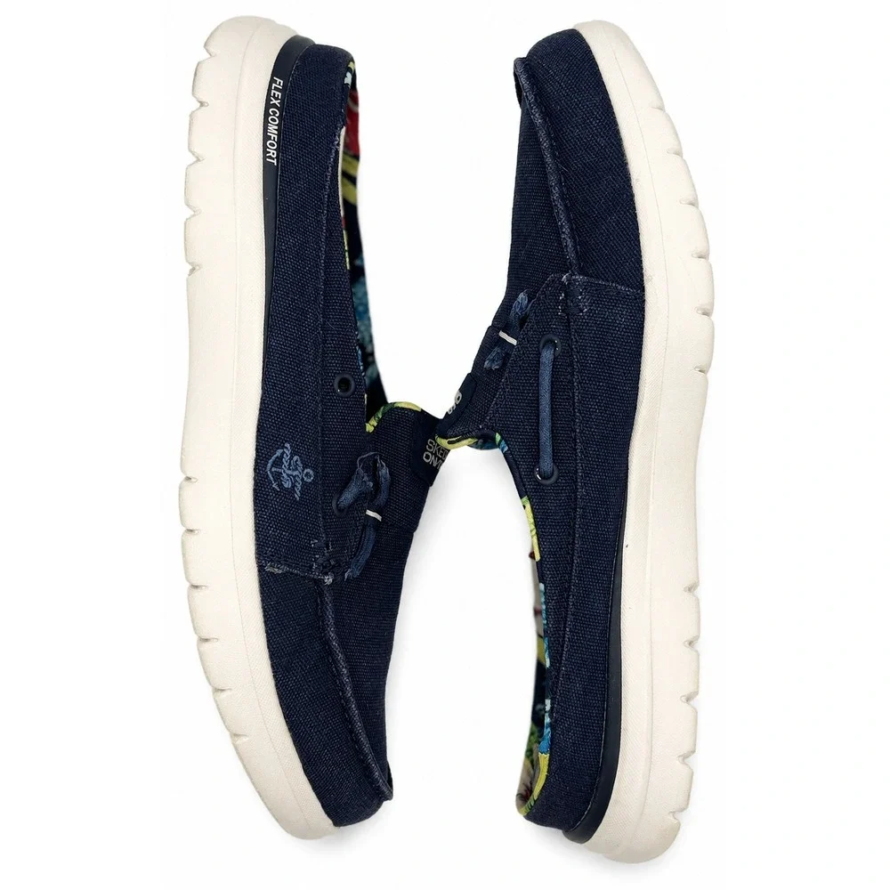 Skechers On-The-GO Flex Saltwater Women's Size 9 Navy Canvas Boat Shoes 136496